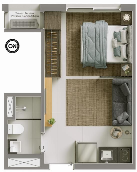 Vitacon Maestro Cardim - Planta Planta de 24m² (Opção 1)