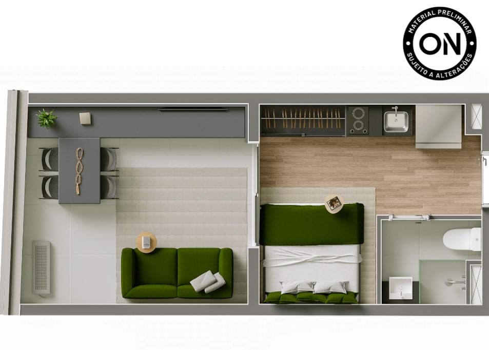 Vitacon Maestro Cardim - Planta Planta de 32m² (Opção 1)