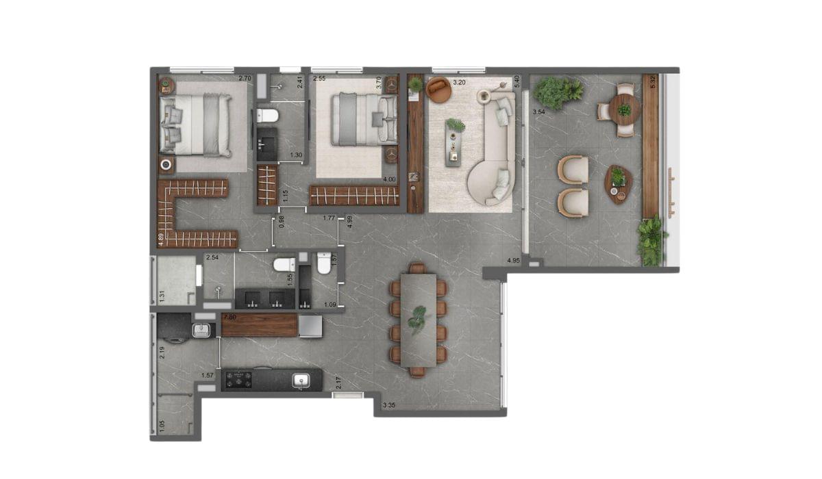 JOYA Jardins - Planta Planta de 121m²