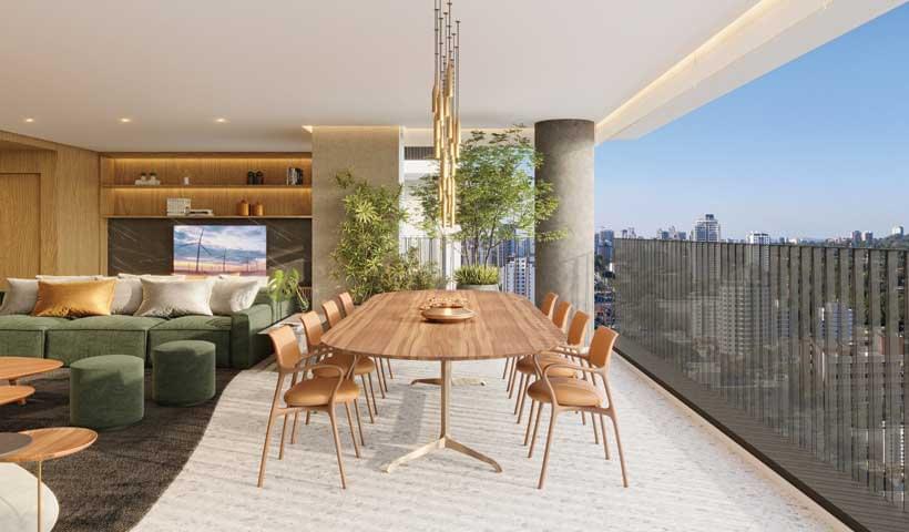 AGAMI Park Residences - Lançamento - Eztec - Av. Agami - Apartamentos - Living do Apartamento de 215 m²