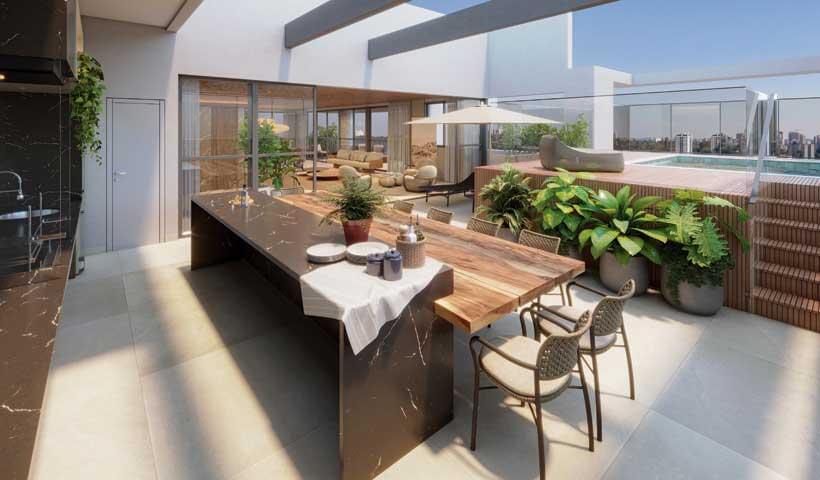 AGAMI Park Residences - Lançamento - Eztec - Av. Agami - Apartamentos - Terraço do Duplex de 571 m²