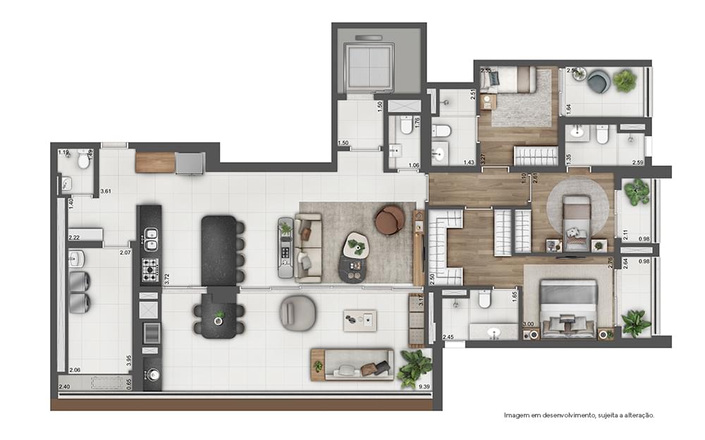 ARIZONA 1002 - Lançamento - Even - Rua Arizona - Brooklin - Apartamento - Planta de 171m² - 3 Suítes
