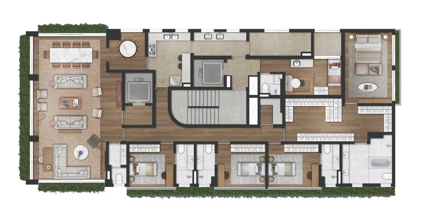 Edifício Jardim - Planta Planta Tipo - Opção 3