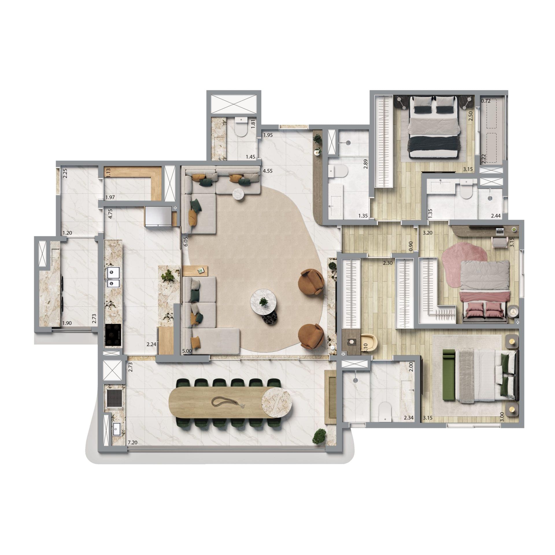 Home Boutique By Living Anália Franco - Lançamento - Living - Rua Acuruí, 577 - Anália Franco - Apartamento - Planta de 144m² (Opção 1)