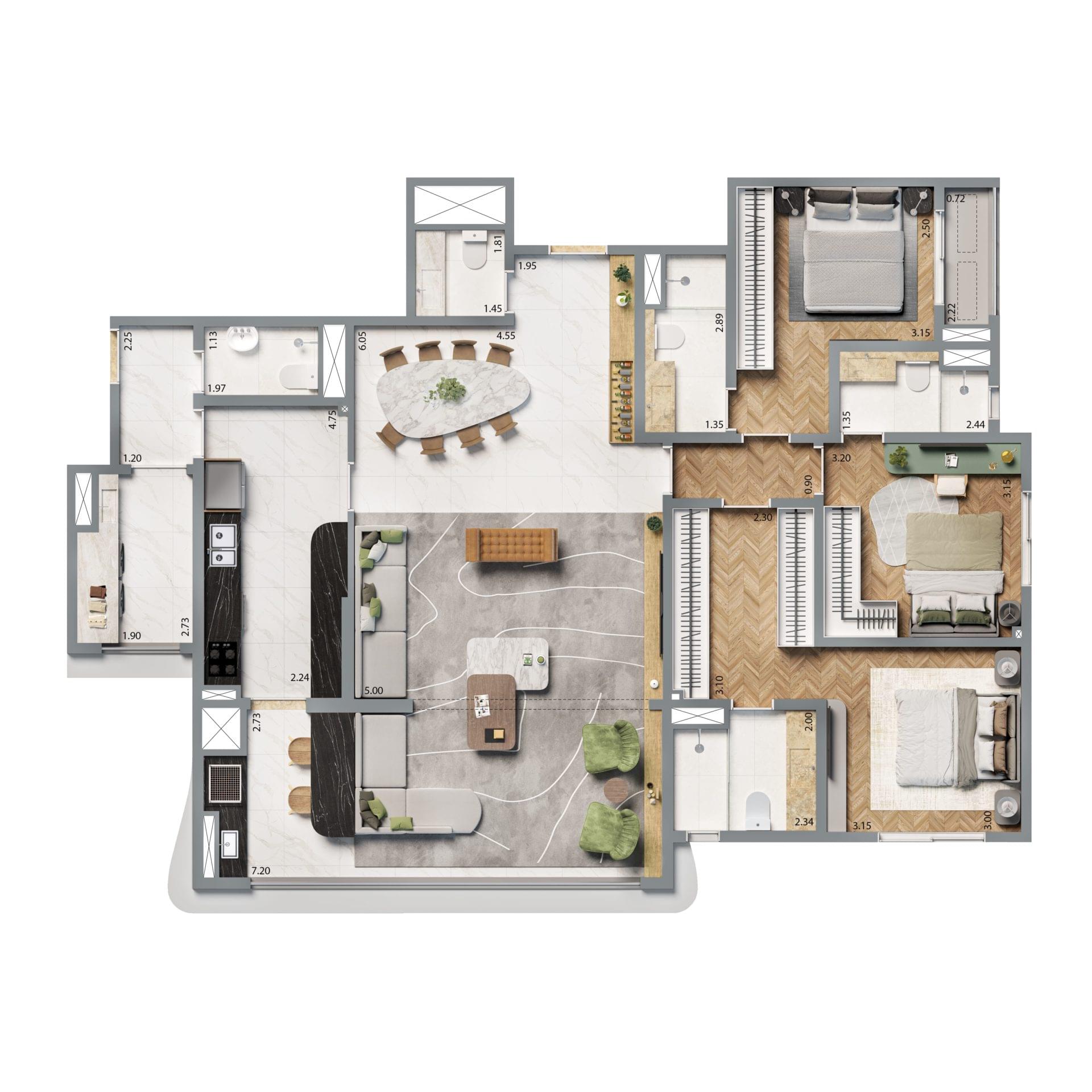 Home Boutique By Living Anália Franco - Lançamento - Living - Rua Acuruí, 577 - Anália Franco - Apartamento - Planta de 144m² (Opção 2)