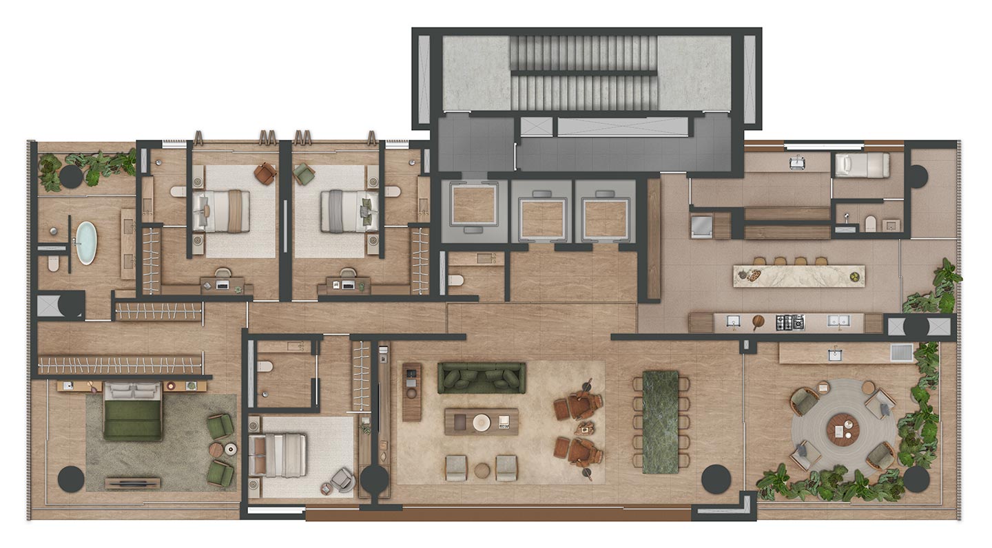 PINNA 5109 - Planta 372m² - 4 Suítes