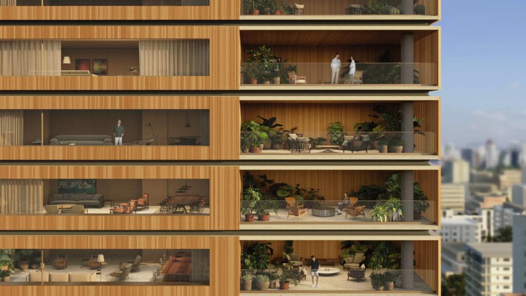 Terraços Residenciais Sofisticados Do Lançamento Pinna 5109, Na Av. Nove De Julho, 5109 – Itaim Bibi, Projeto De Alto Padrão Assinado Pelo Studio Mk27.