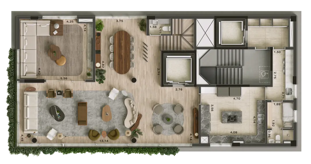 OSCAR 900 - Planta Triplex - Planta de 514m² - Piso Inferior