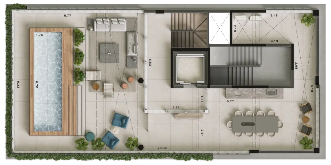 OSCAR 900 - Planta Triplex - Planta de 514m² - Piso Superior