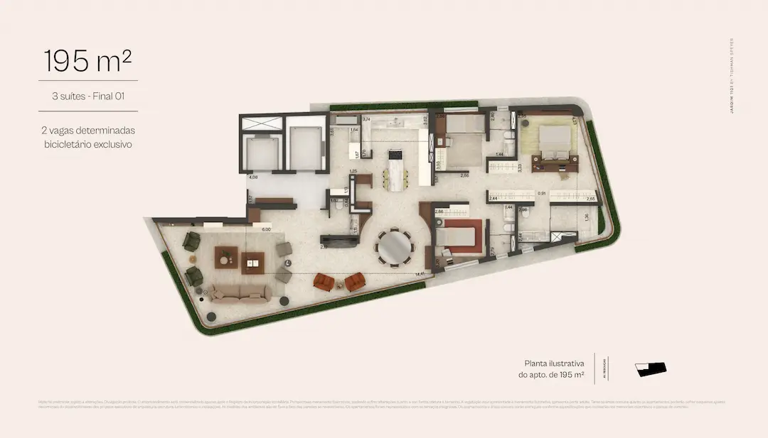 Jardim 1101 - Planta Planta de 195m²