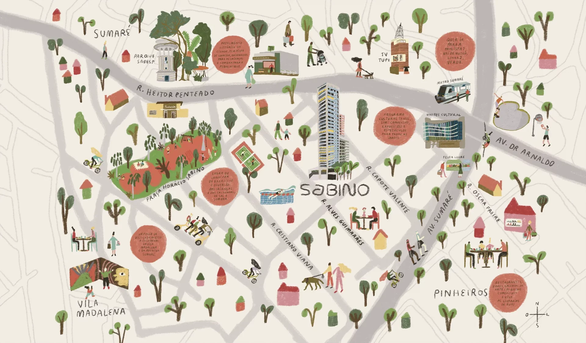 SABINO - Em Obras - Rua Alves Guimarães - Pinheiros - MOS - Mapa da Região