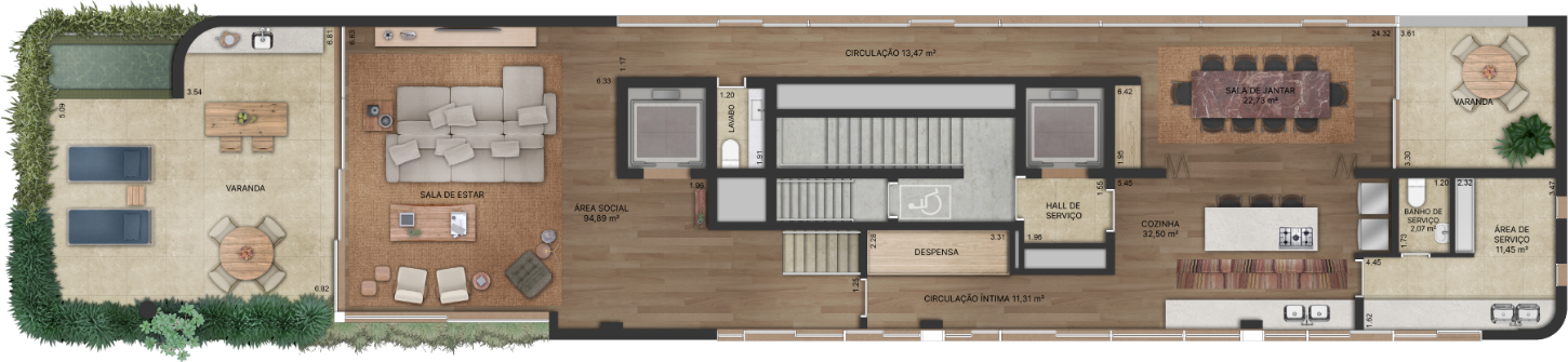 Serena Jardins - Planta Duplex - Planta de 454m² (Superior)