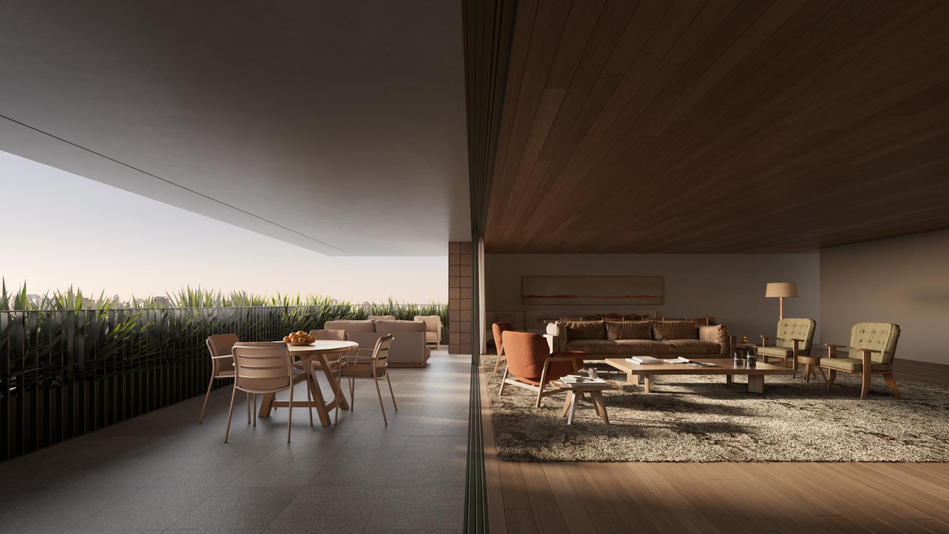 SERENA Jardins - Em obras - Rua da Consolação - Jardins - LIV Inc - Apartamento - Residência Tipo de 278m² - Living Estendido e Varanda