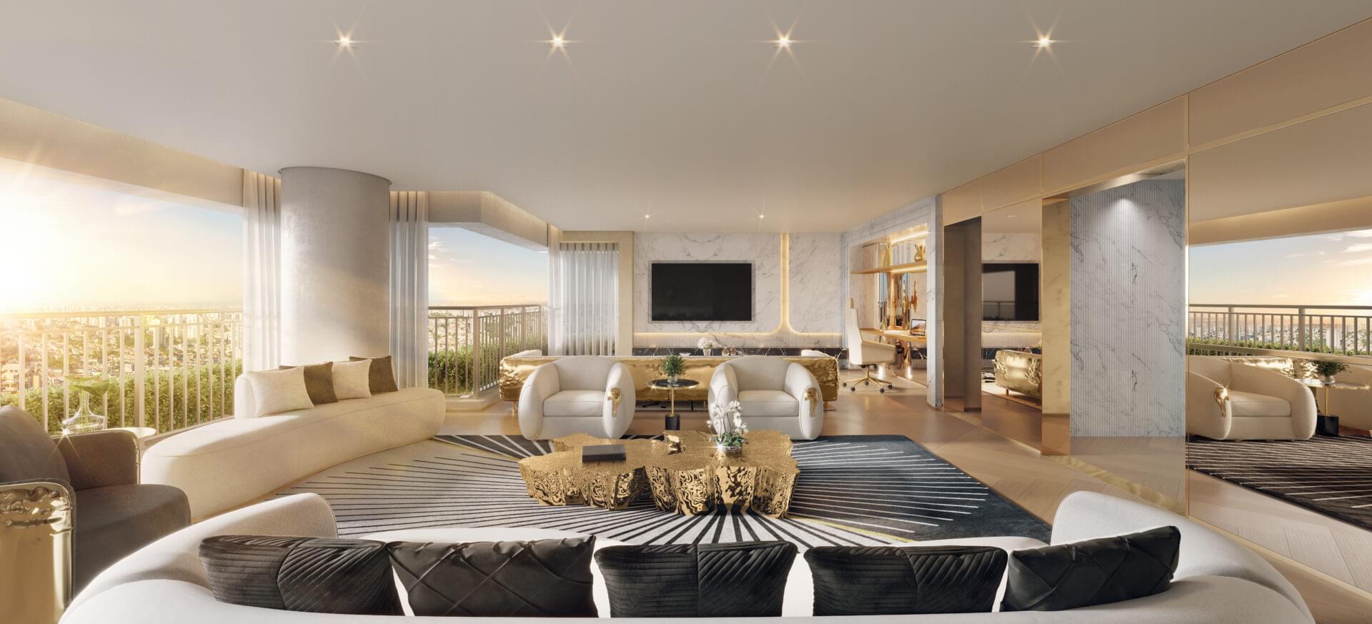 SOLEIL by Boca do Lobo - Lançamento - Lavvi - Rua Garapeba - Chácara Klabin - Apartamento Decorado - Living - Planta de 238m²