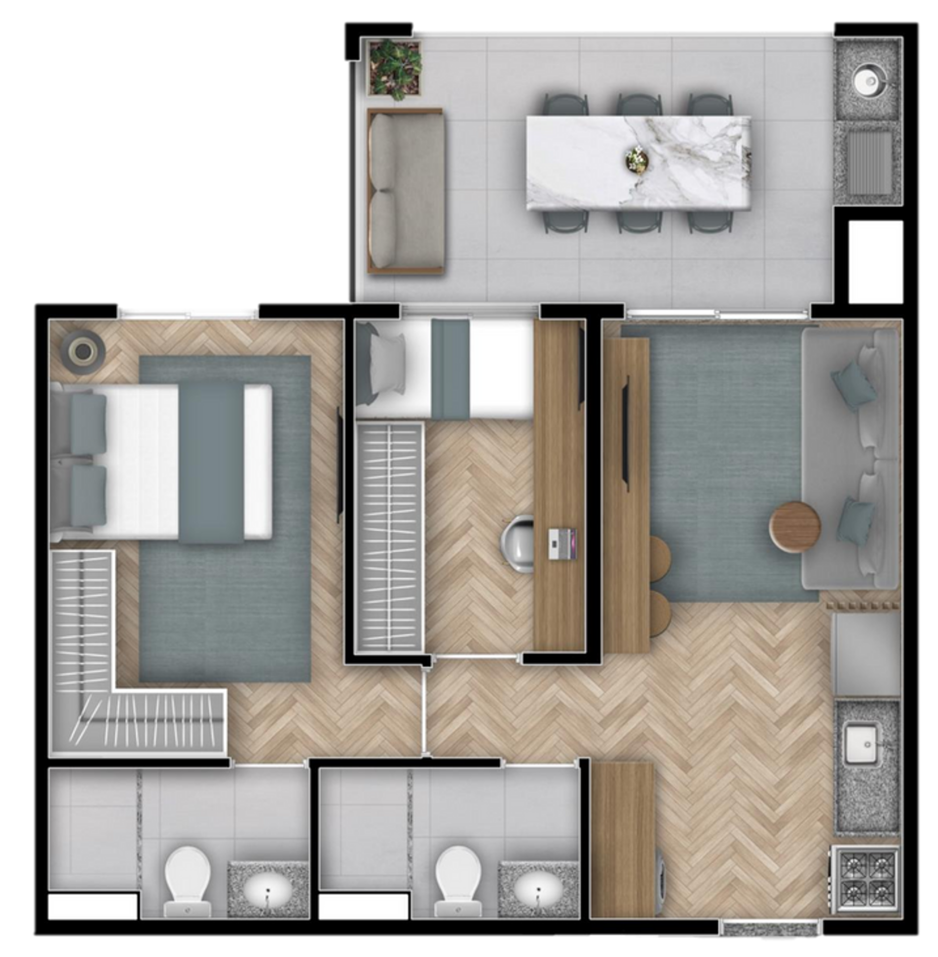 Sublime Pompeia - Planta Planta de 53m²