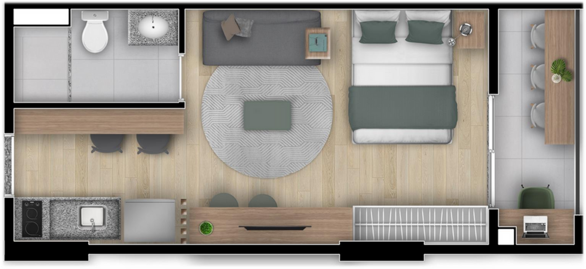 Sublime Pompeia - Planta Planta de 27m²