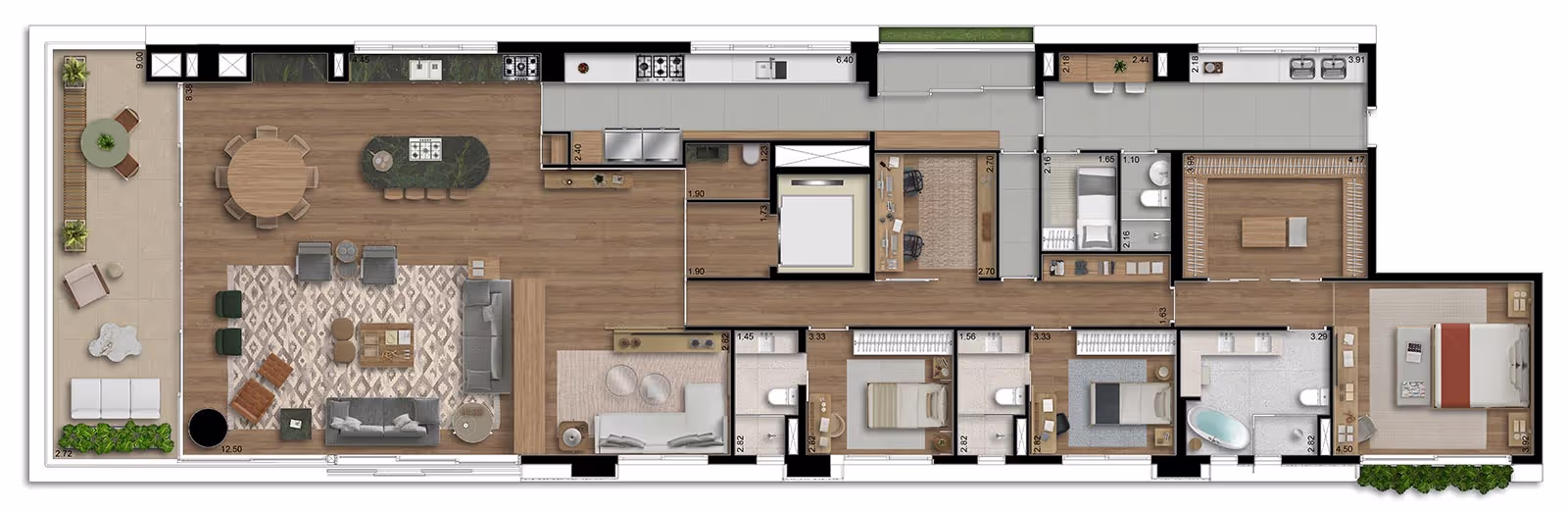 Albero Itaim - Planta Planta de 298m²