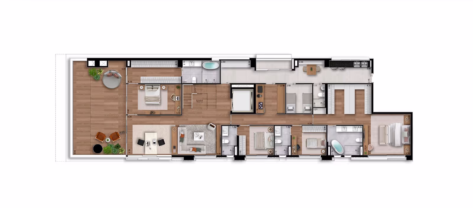 Albero Itaim - Planta Duplex (Piso Inferior) de 546m²