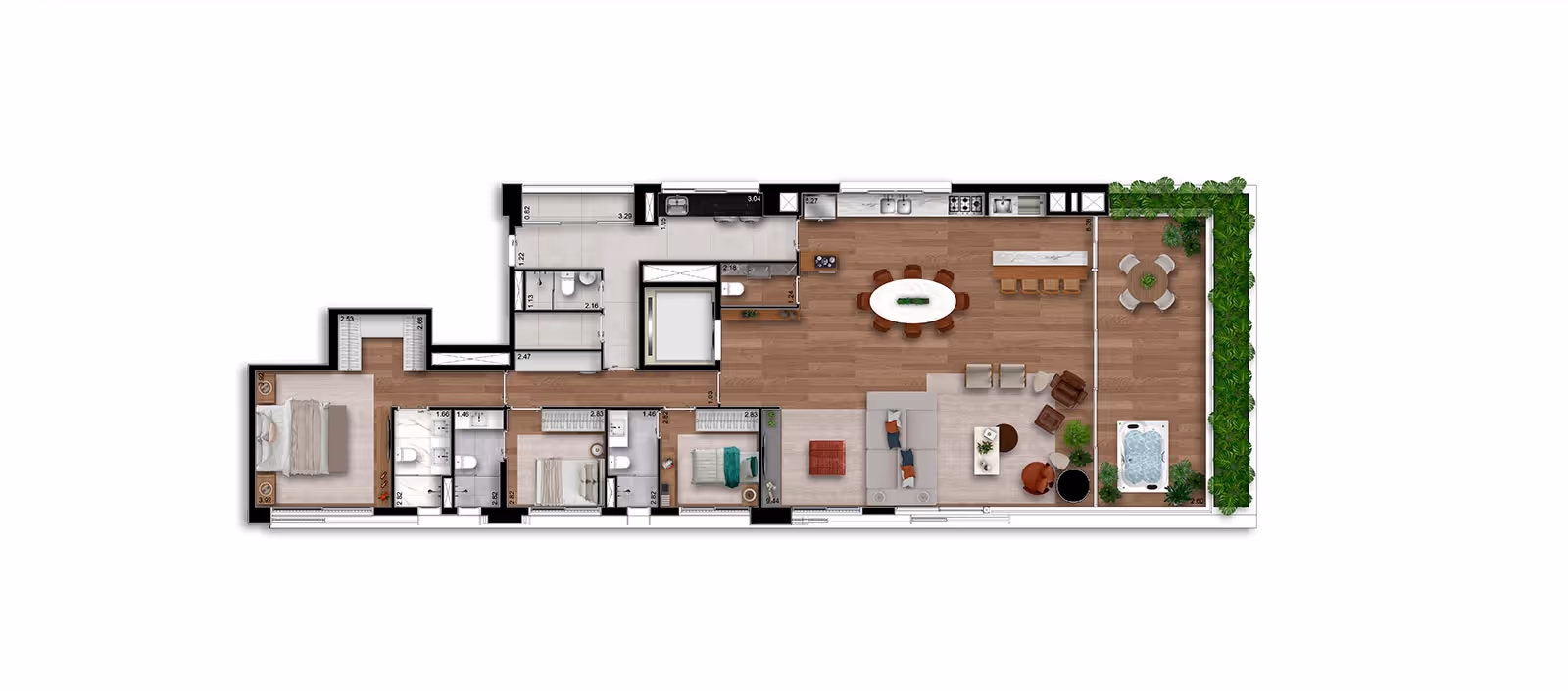 Albero Itaim - Planta Planta Garden de 224m²