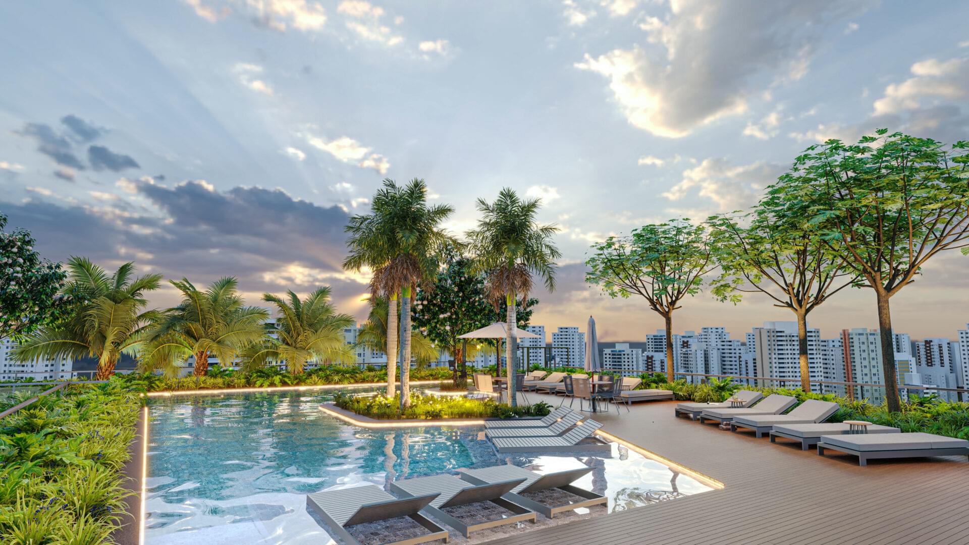 PISCINA EXTERNA - NIK Faria Lima - Lançamento - Planik - Rua Cunha Gago - Pinheiros