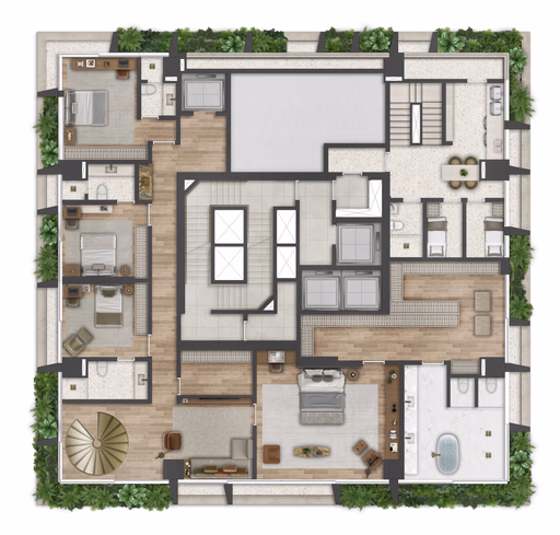 Allard Oscar Freire - Planta DUPLEX de 770m² - Piso Inferior