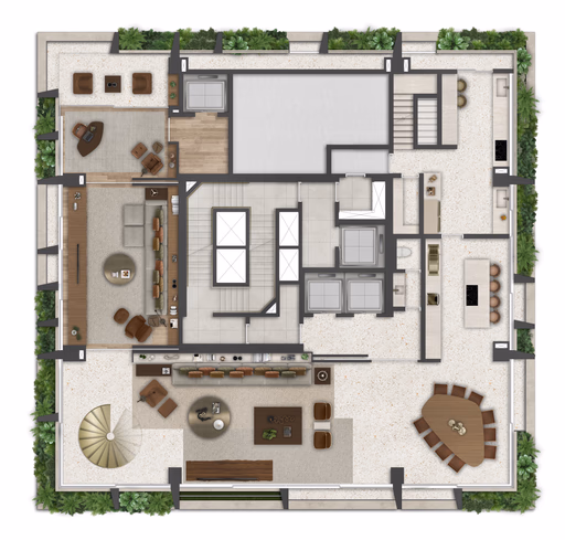 Allard Oscar Freire - Planta TRIPLEX de 1298m² - Piso Inferior