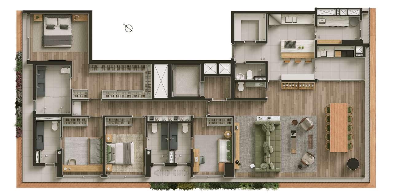 VISAR Jardim Europa - Planta Planta de 245m² (Opção 1)