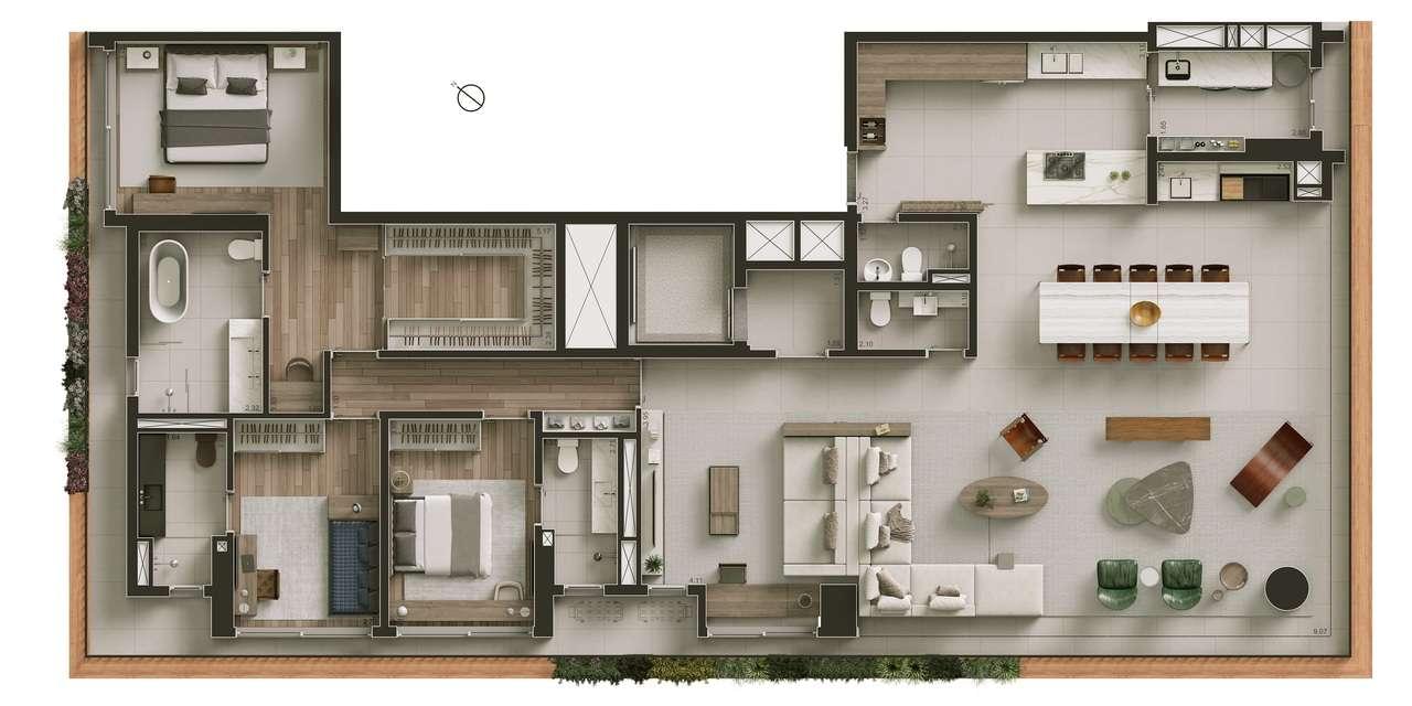 VISAR Jardim Europa - Planta Planta de 245m² (Opção 2)