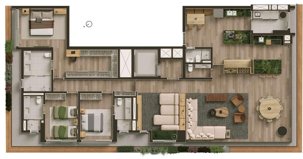 VISAR Jardim Europa - Planta Planta de 245m² (Opção 3)