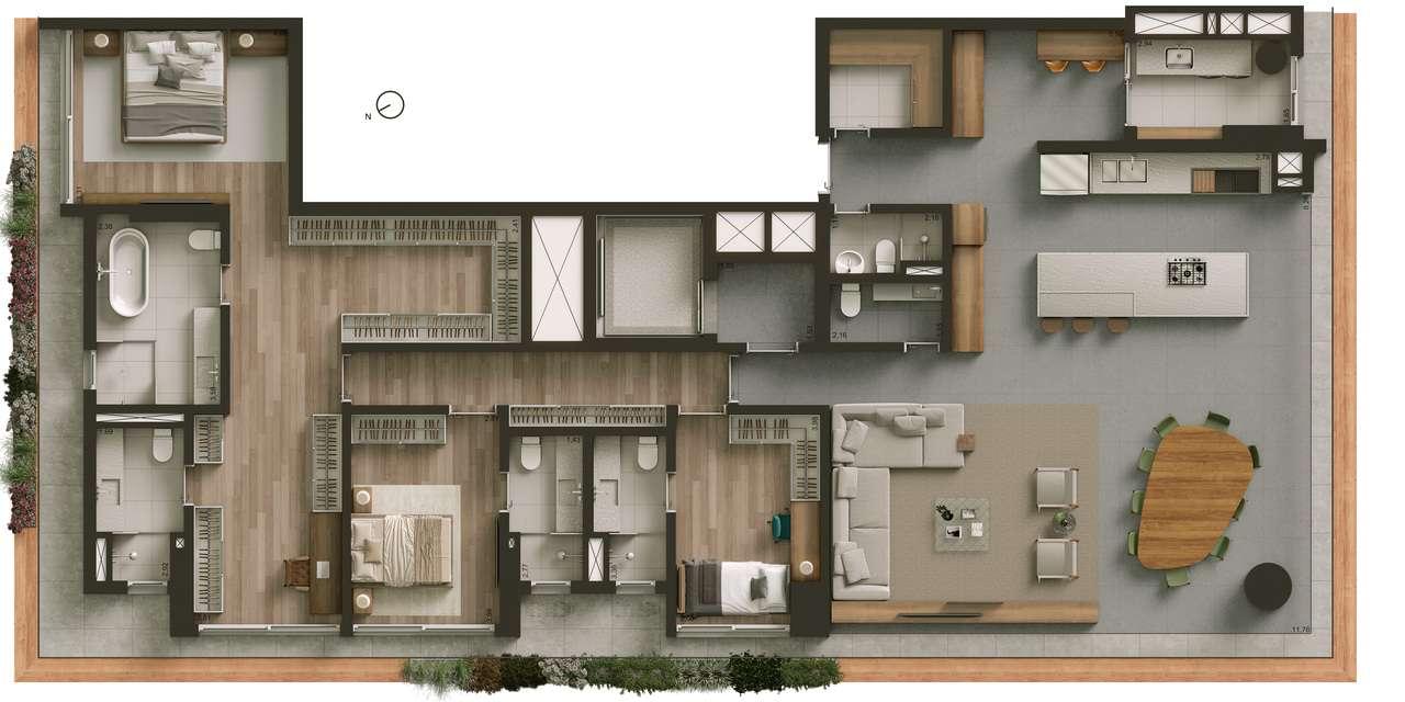 VISAR Jardim Europa - Planta Planta de 245m² (Opção 4)