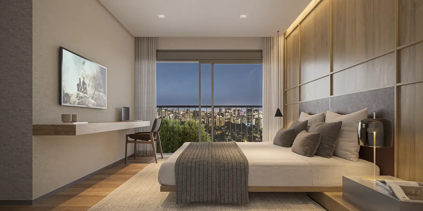 Vista Suíte Master do Apartamento de 245m² (Opção 1) - Visar Jardim Europa - Lançamento - AW Realty - Rua Henrique Monteiro - Jardim Europa