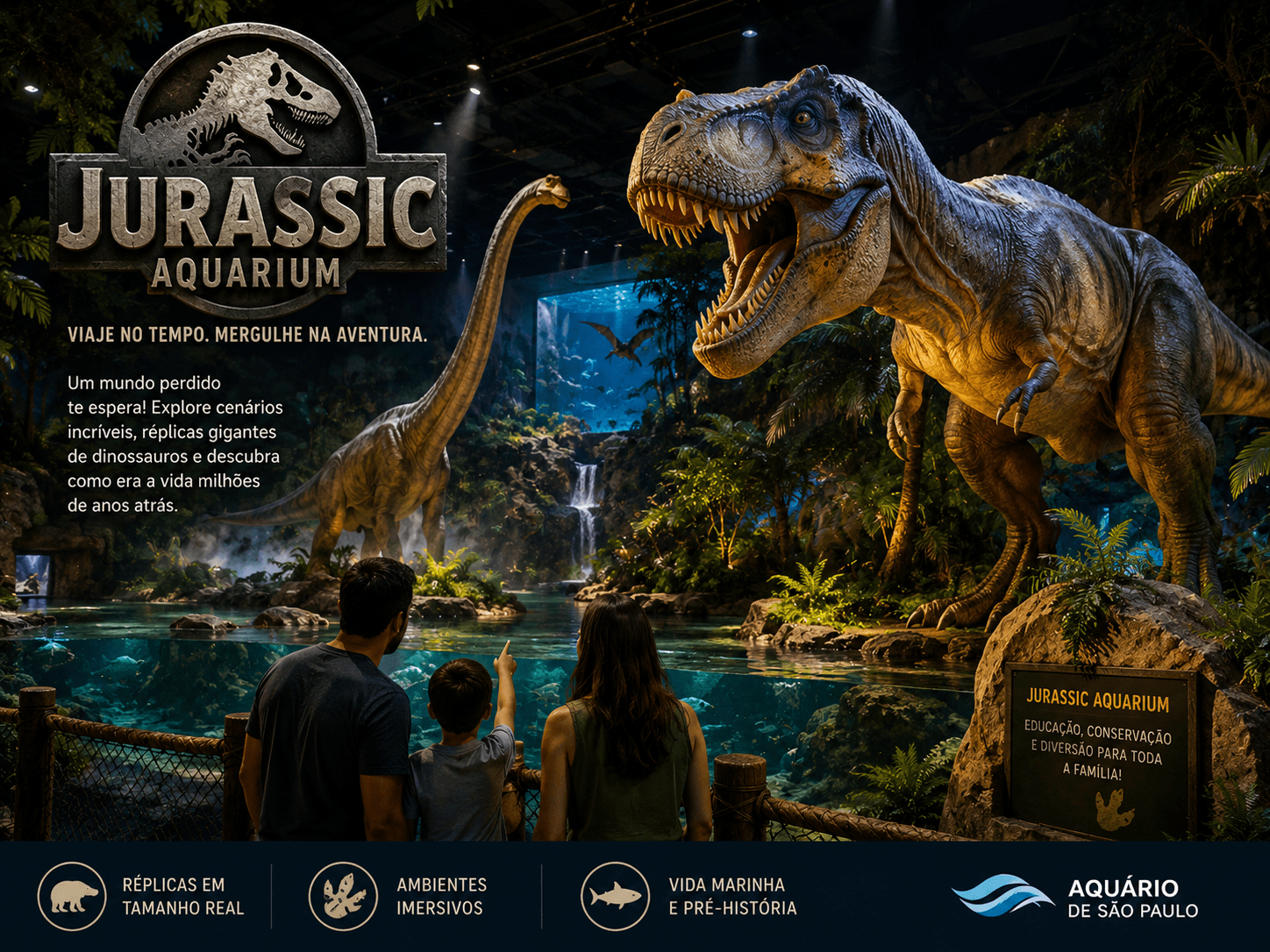 Guia Completo Do Aquário De São Paulo – Ingressos, Horários E Tudo O Que Você Precisa Saber! 7 Cenário Temático Com Réplicas De Dinossauros Do Jurassic Aquarium