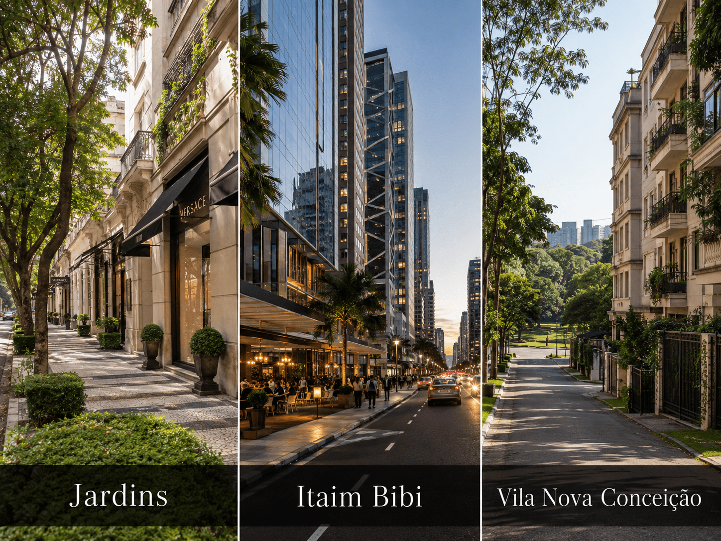 Comparativo Entre Jardins, Itaim Bibi E Vila Nova Conceição
