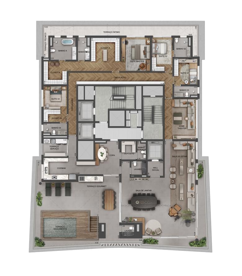 Conheça A Planta De Uma Penthouse - Planta Do Lindenberg Vista Brooklin