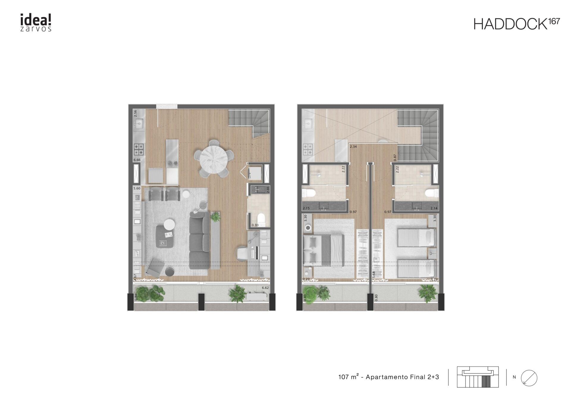 HADDOCK 167 - Lançamento - Idea! Zarvos - Rua Haddock Lobo - Jardins - Apartamento Duplex - Planta de 115m² (Final 2 e 3)