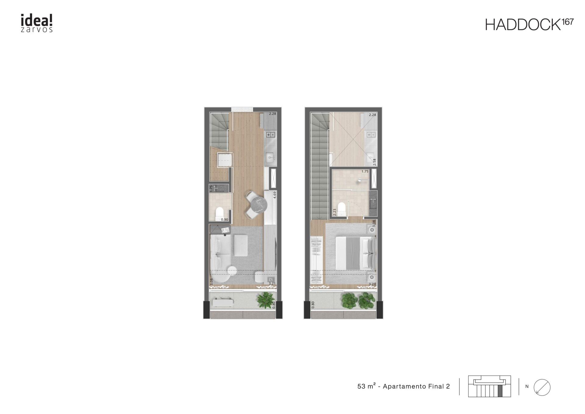 HADDOCK 167 - Lançamento - Idea! Zarvos - Rua Haddock Lobo - Jardins - Apartamento Duplex - Planta de 53m² (Final 2)