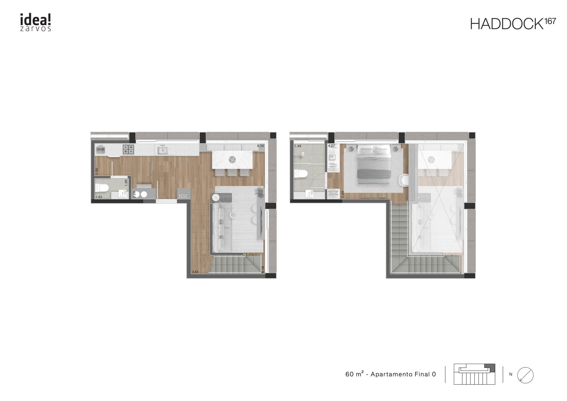 HADDOCK 167 - Lançamento - Idea! Zarvos - Rua Haddock Lobo - Jardins - Apartamento Duplex - Planta de 60m² (Final 0)