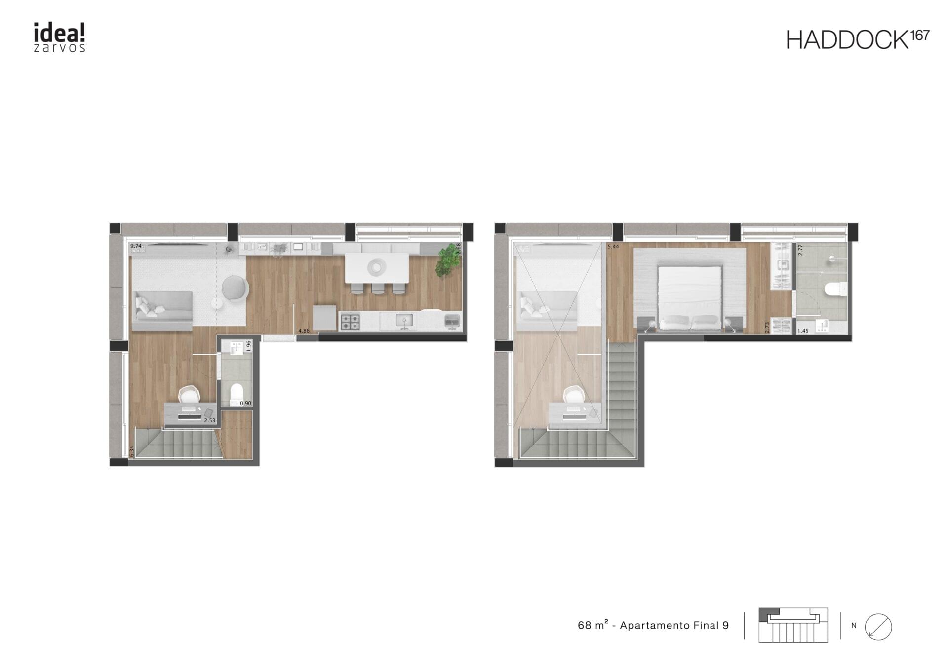 HADDOCK 167 - Lançamento - Idea! Zarvos - Rua Haddock Lobo - Jardins - Apartamento Duplex - Planta de 68m² (Final 9)