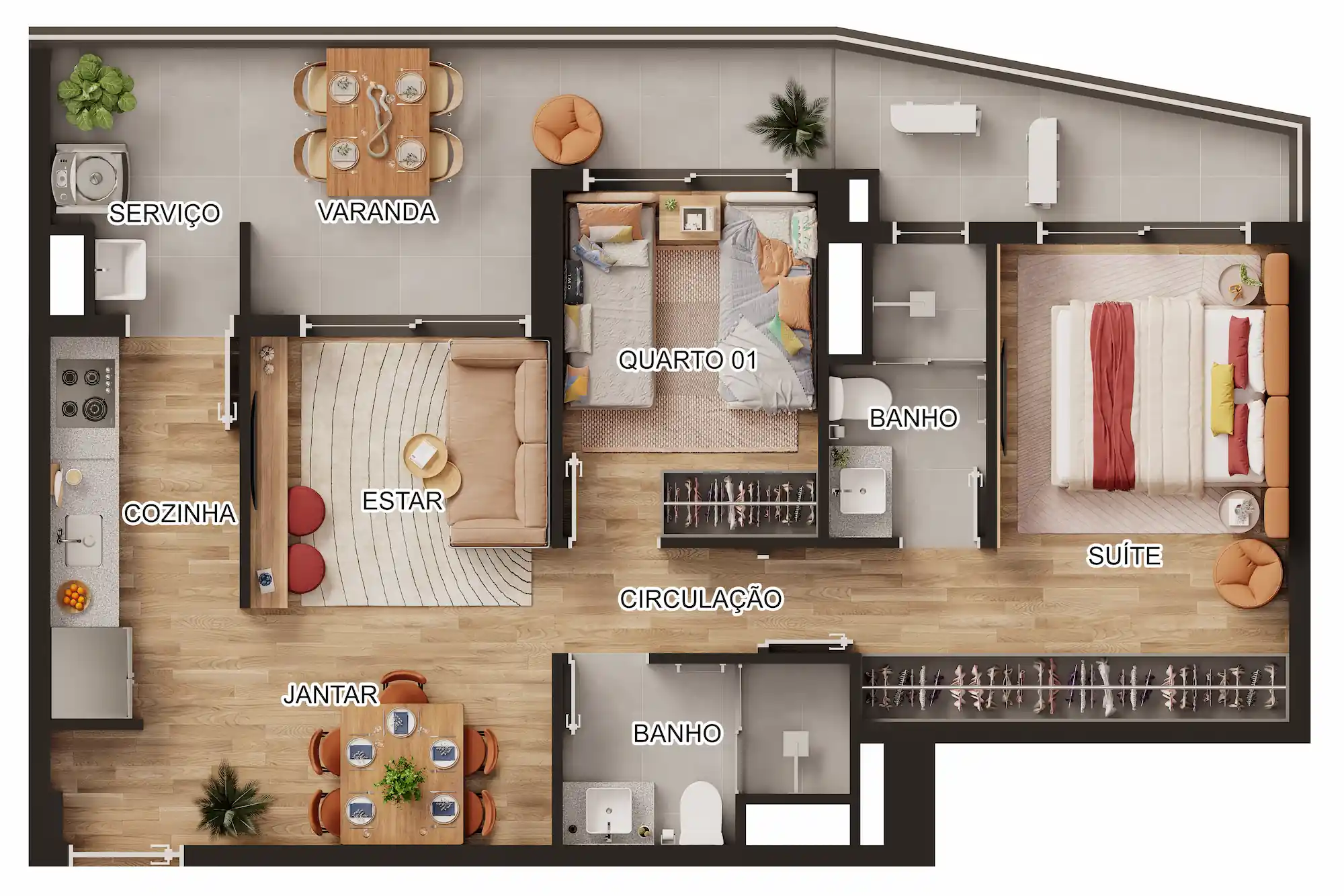 Altus Nova Klabin - Planta Planta de 72m²