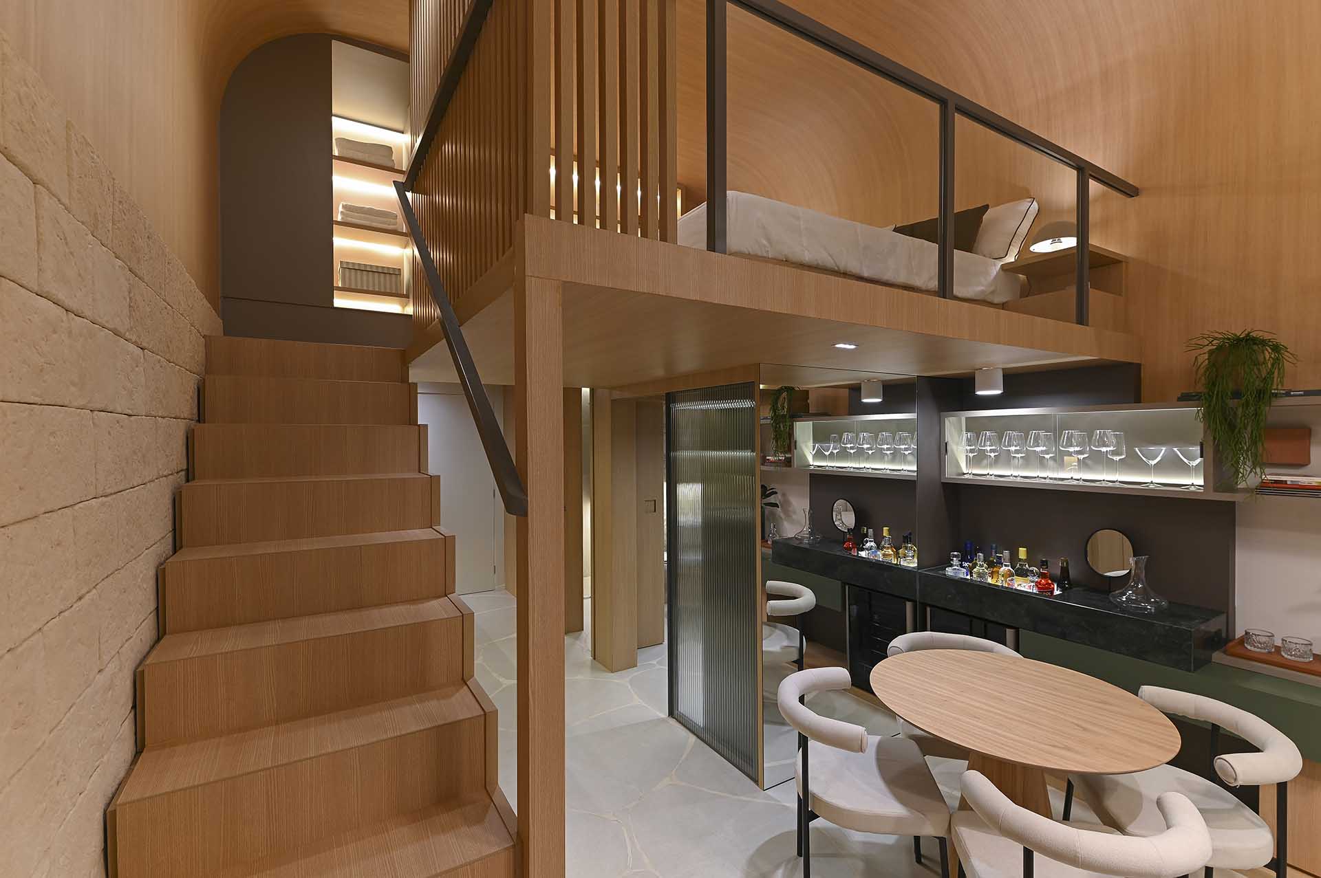 Studio decorado 41,09m² privativos, com pé-direito de 3,90m - Foto 5