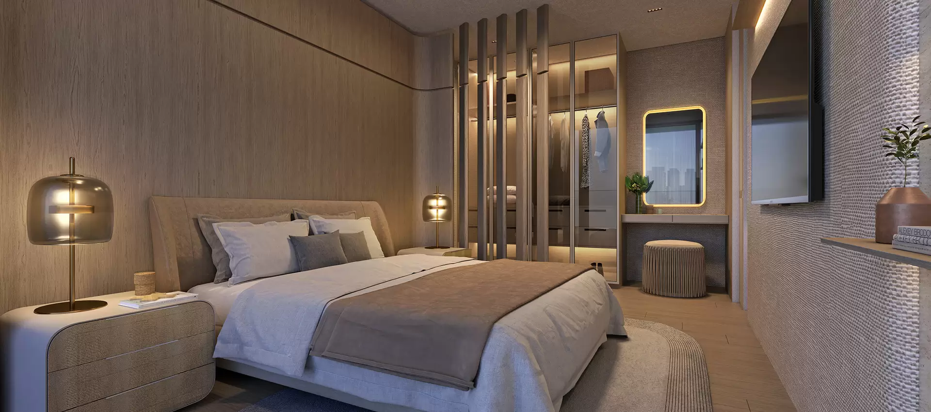 Suíte Master do Apartamento de 205m² - Altitude Jardins por Artefacto - Lançamento - Jardins - Alameda Jaú - REM