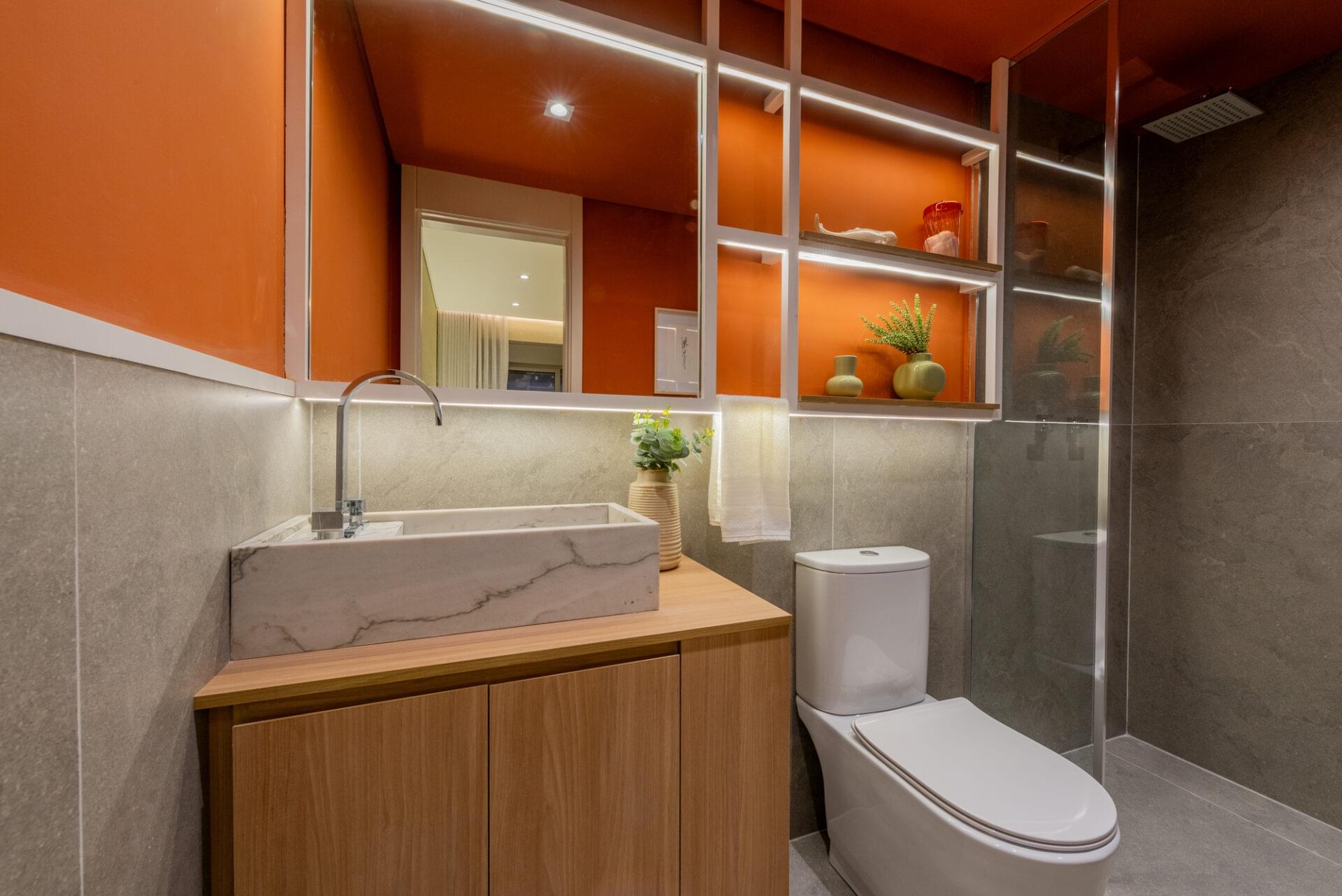 Auge Resort Tatuapé by Diálogo - Residences - Apartamento Decorado de 140m² - Banheiro da Suíte 03
