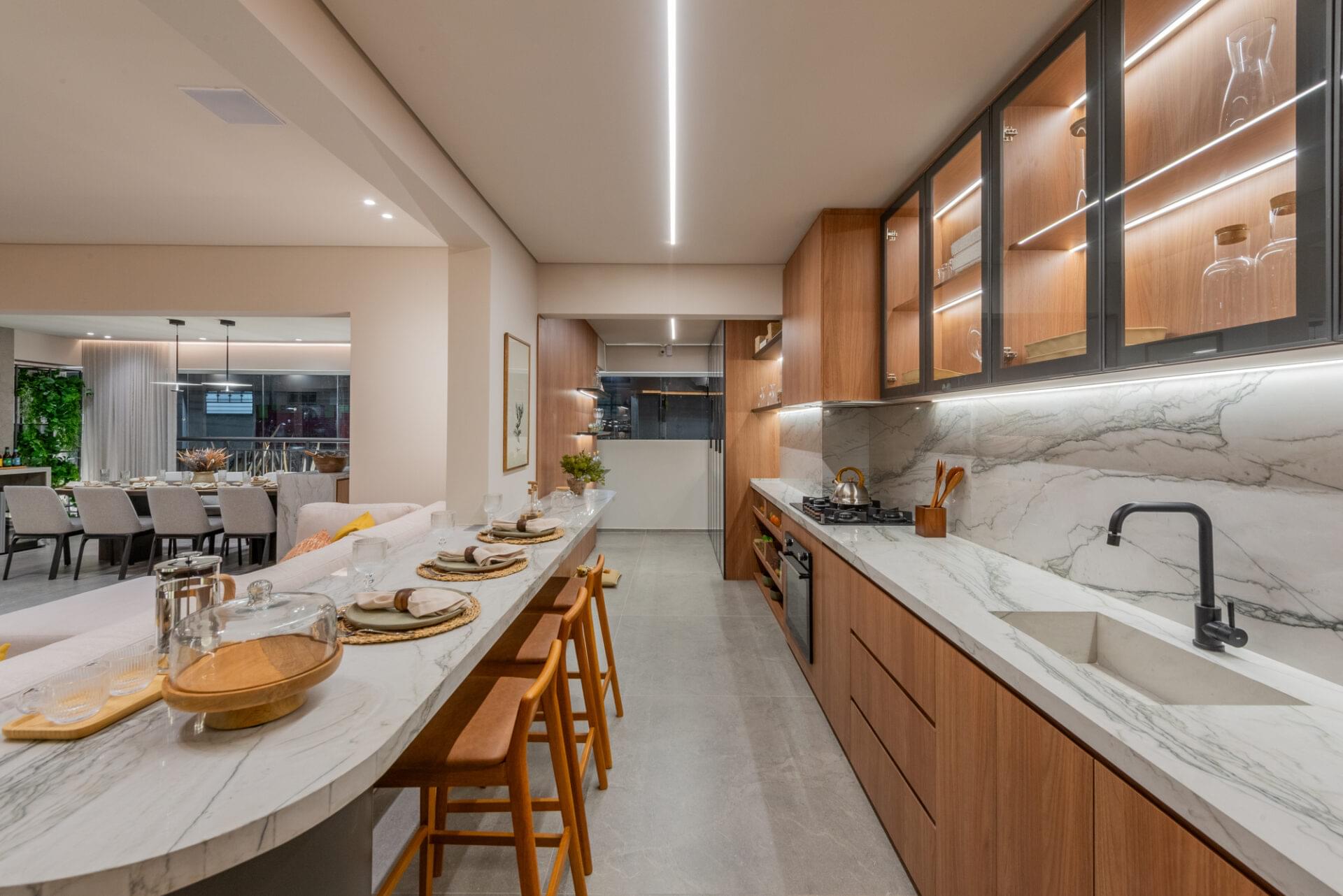 Auge Resort Tatuapé by Diálogo - Residences - Apartamento Decorado de 140m² - Cozinha