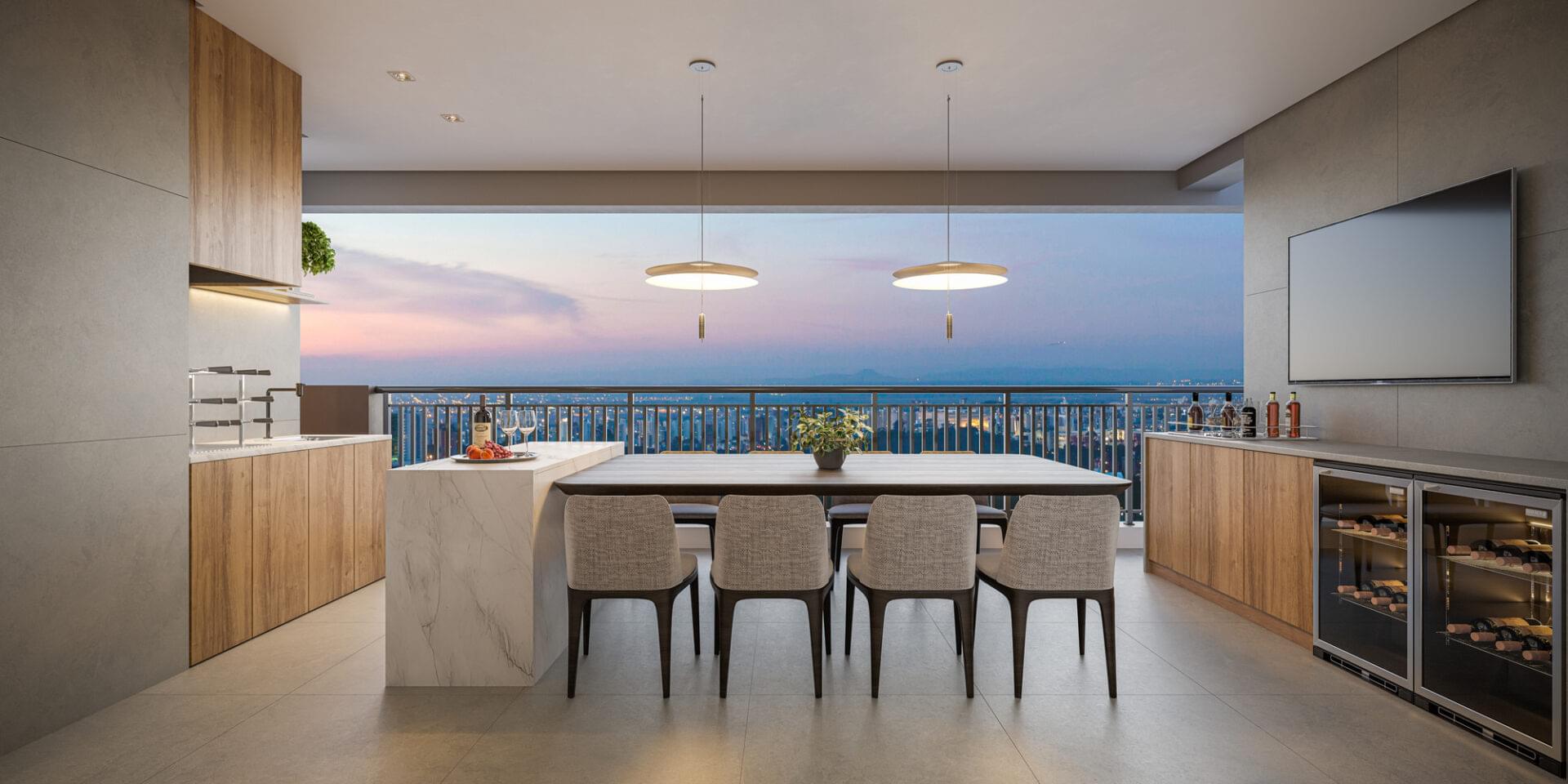 Auge Resort Tatuapé by Diálogo - Residences - Apartamento de 140m² - Terraço Gourmet com Churrasqueira a Carvão