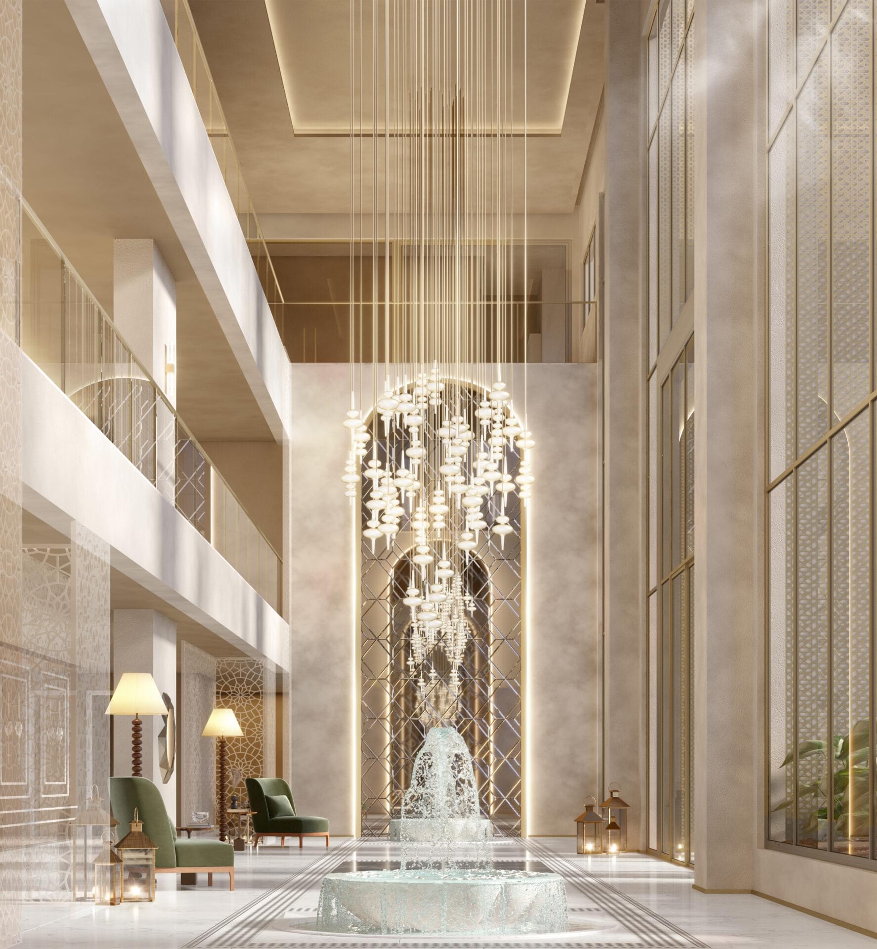 Detalhe do Lobby com Pé Direito Triplo - The Palace Royal - Lançamento Cyrela - Rua Bartolomeu de Gusmão - Vila Mariana