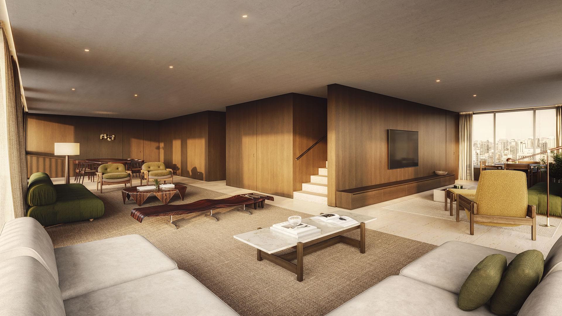 Living da Cobertura Duplex de 543 m² - Primo Pinheiros - Lançamento - AMY - Rua Mourato Coelho - Pinheiros