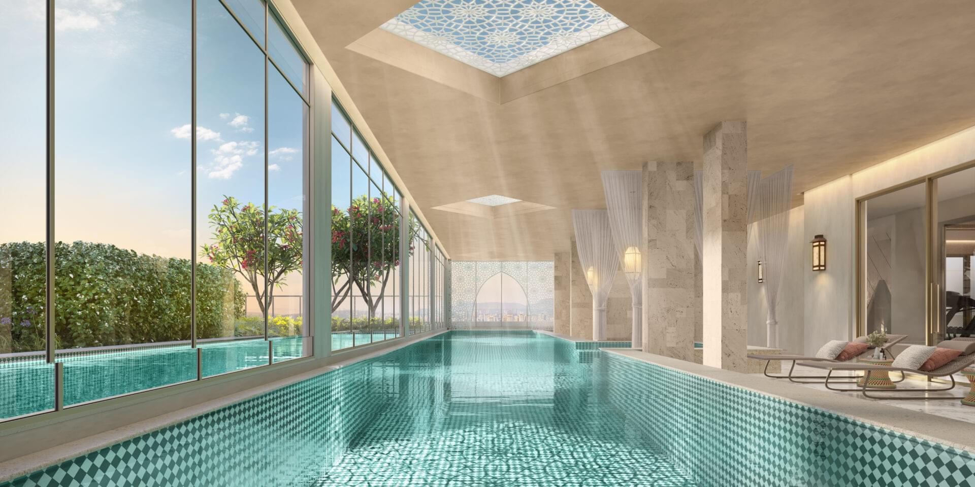 Piscina Coberta - The Palace Royal - Lançamento Cyrela - Rua Bartolomeu de Gusmão - Vila Mariana