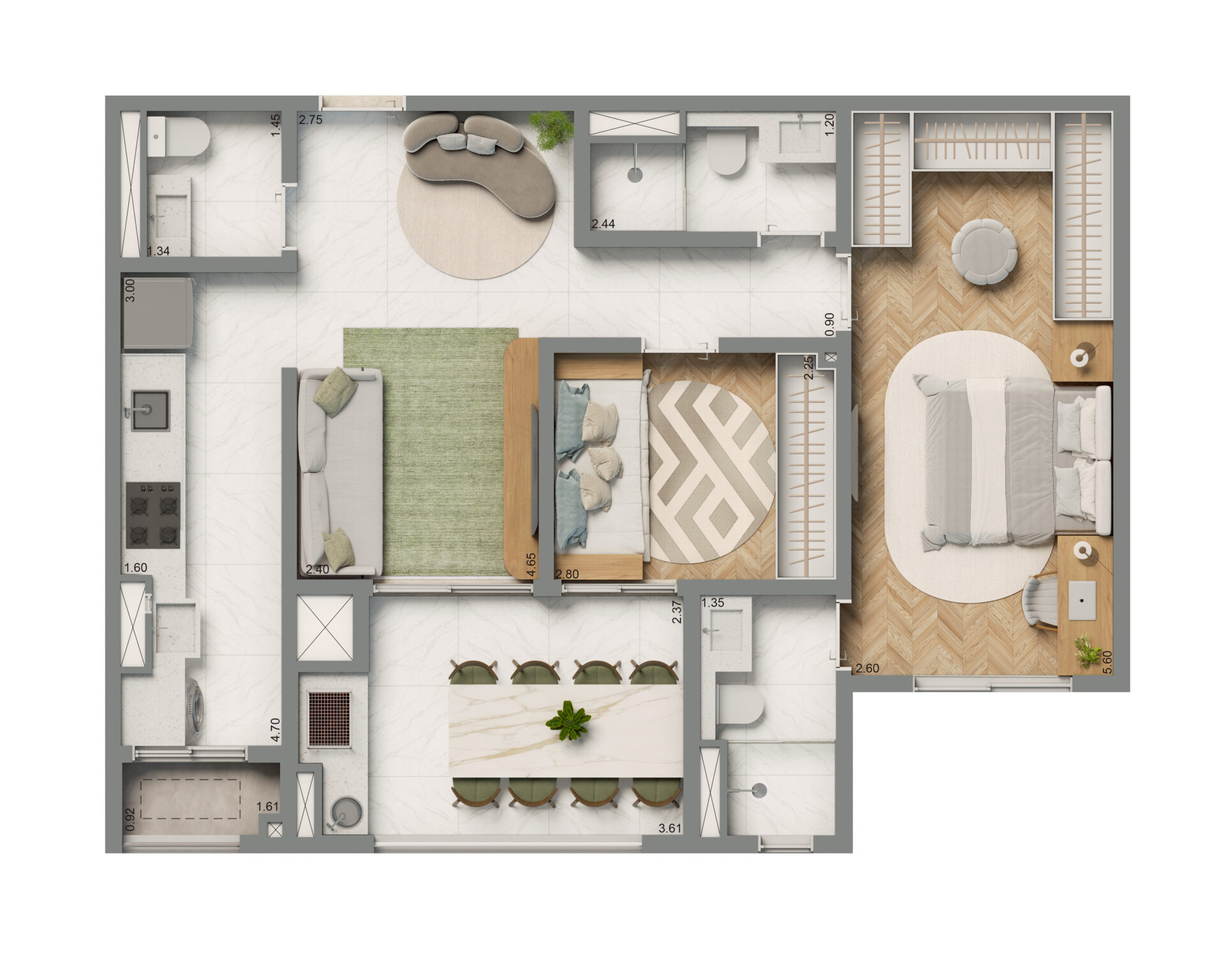 Living Grand Exclusive Tucuruvi - Planta Planta de 69m² (Opção)