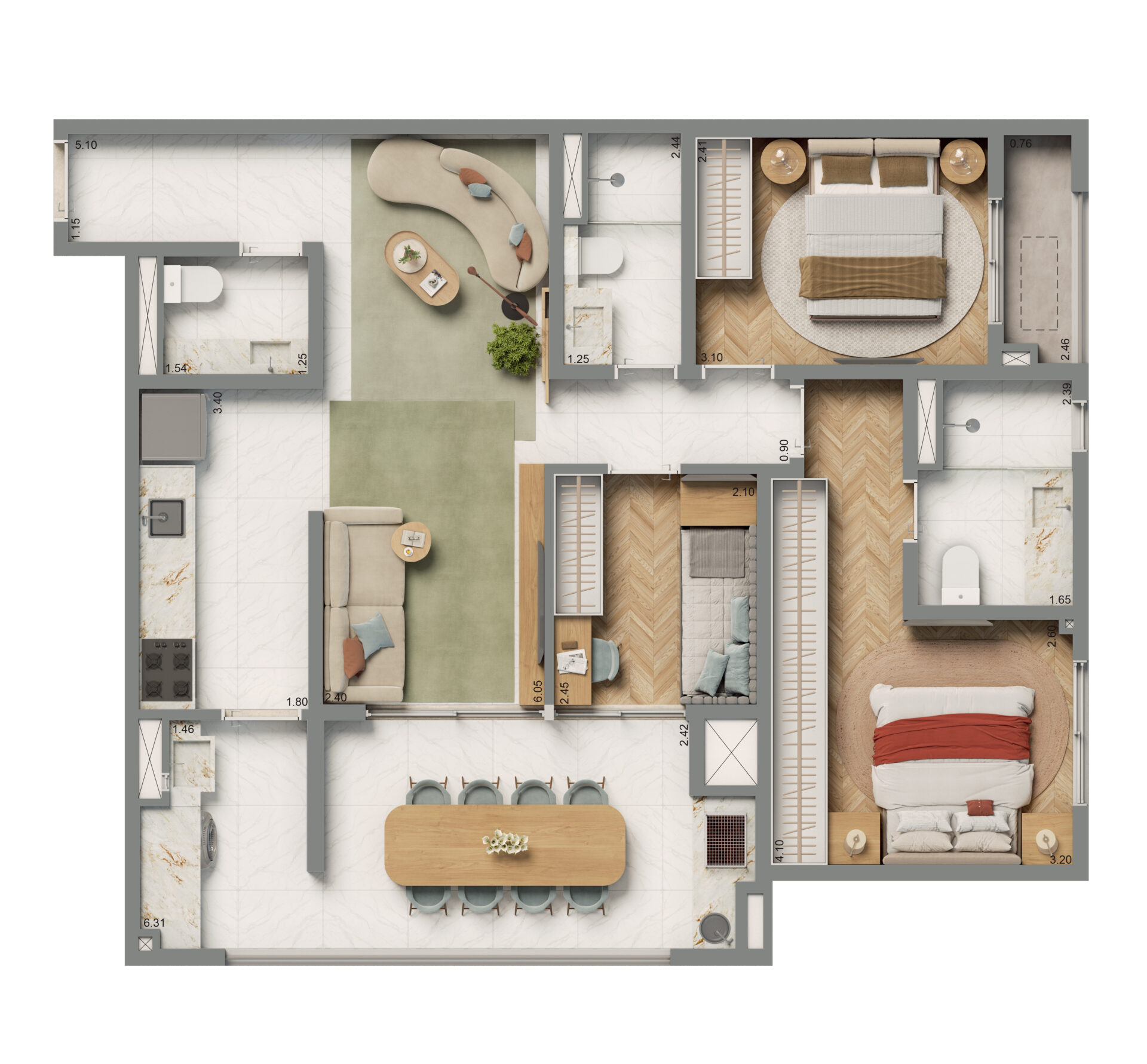 Living Grand Exclusive Tucuruvi - Planta Planta de 87m² (Opção)