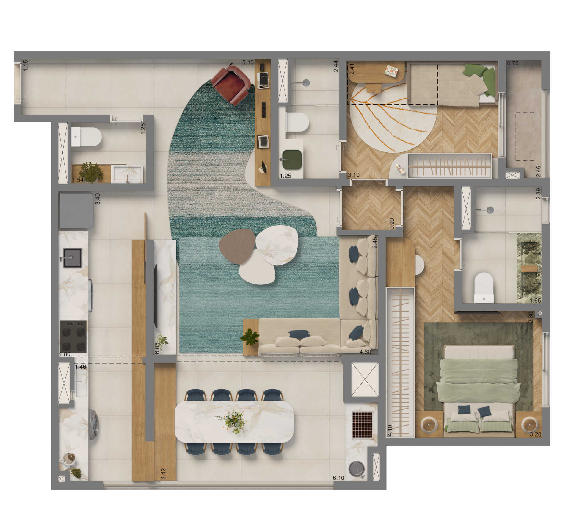 Living Grand Exclusive Tucuruvi - Planta Planta de 87m² (Padrão)